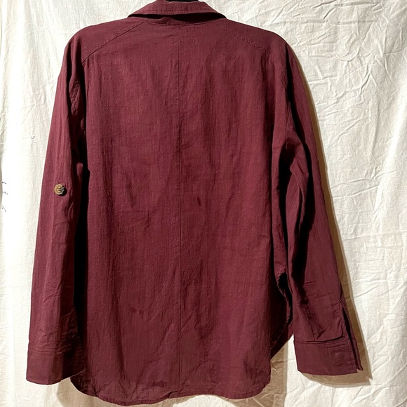 FAVLUX Cotton Maroon High Low RollUp Sleeves - Picture 2 of 9